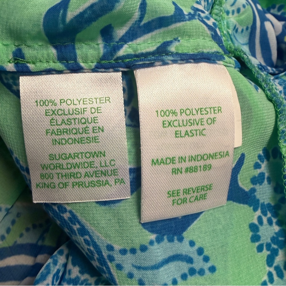 Lilly Pulitzer Maribeth Coverup Large Cabana Green Keepin It Reel EUC - Picture 7 of 10